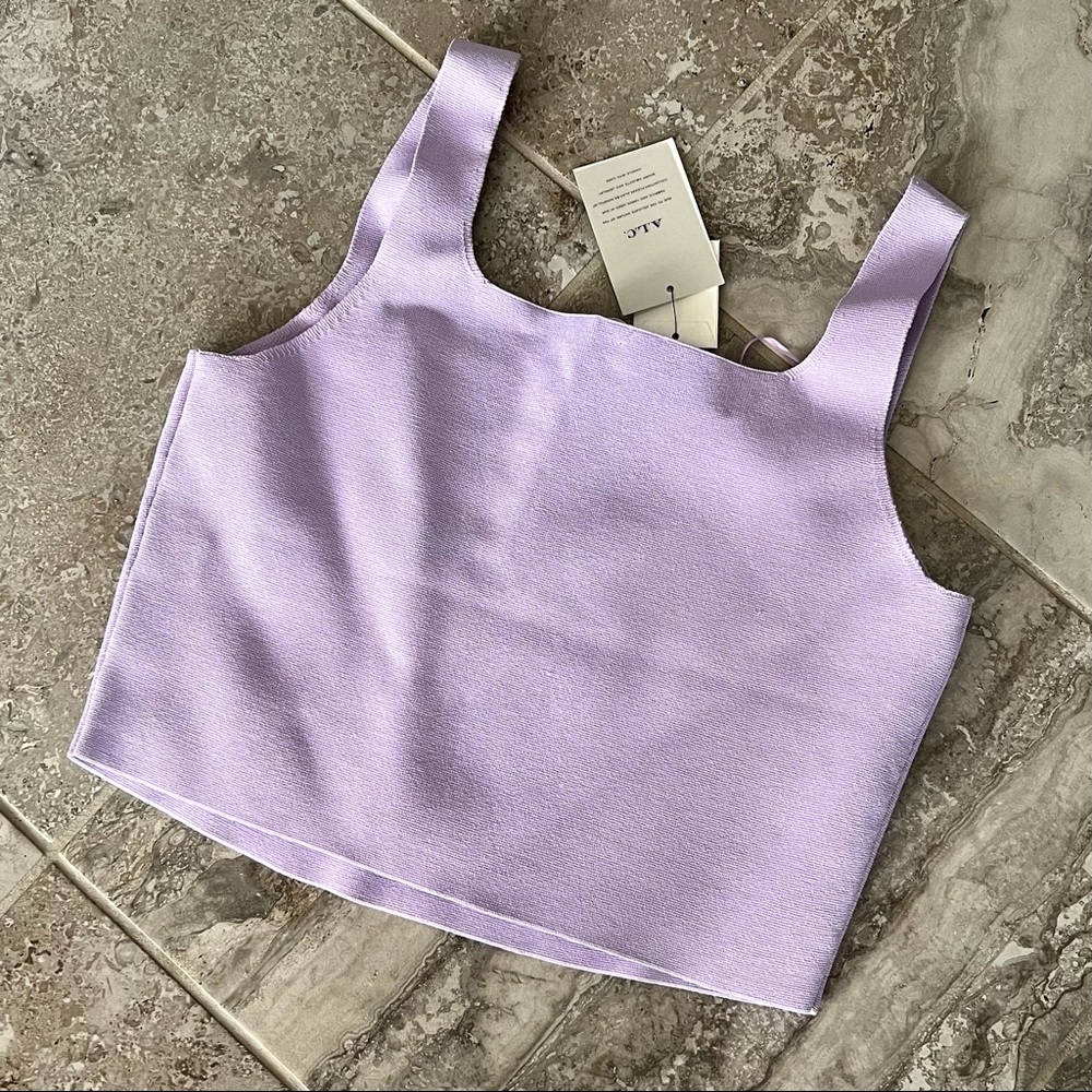 A.L.C. Victoria Knit Top in Purple Lavender, Square Neck, Plus Size XXL, NWT - Picture 7 of 11